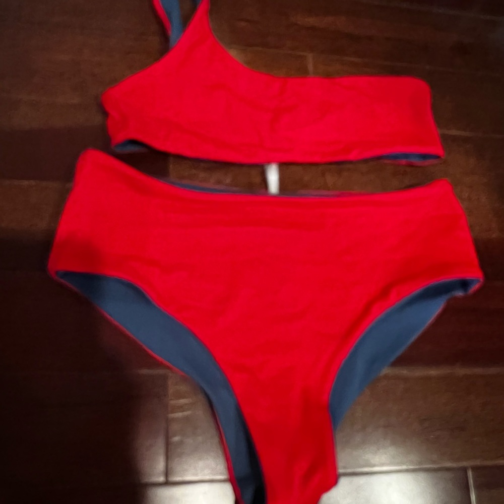Solid & Striped Reversible High Waisted Bikini Xs - image 3